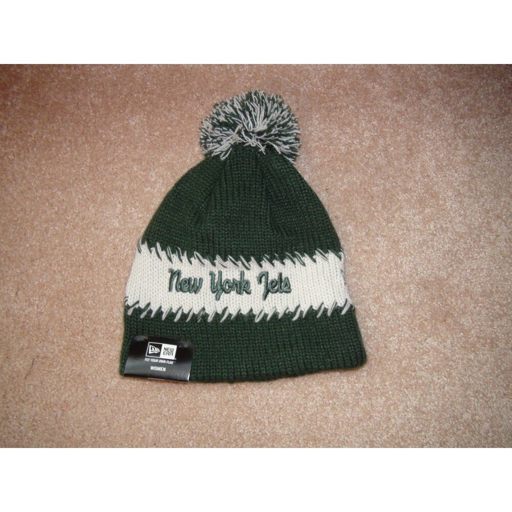 New Era NFL New York Jets Green Retro Loop Pom Knit Beanie